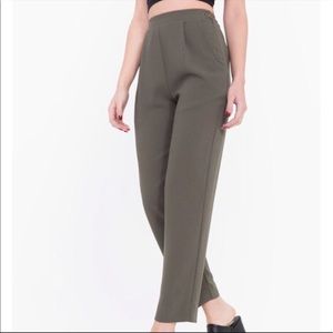 American apparel high waisted green crepe pants